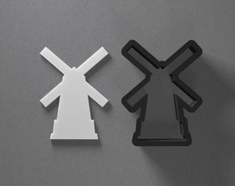 Windmill Wind Mill Polymer Clay Earring & Cookie Cutter, Pottery Tool