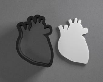 Human Heart Polymer Clay Earring & Cookie Cutter, Pottery Tool