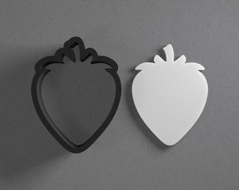 Strawberry Polymer Clay Earring & Cookie Cutter, Pottery Tool