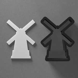 Windmill Wind Mill Polymer Clay Cutter With Sharp Tapered Edge, Earring And Jewelry Tool For Mini Studs Or Pendant Set, Cookie Cutter