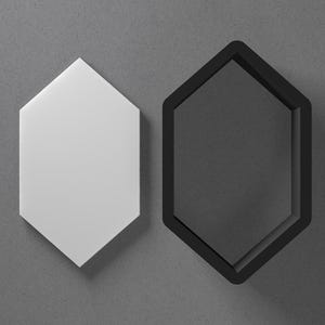 Pendiente de arcilla polimérica con rubí hexagonal alto y cortador de galletas, herramienta de cerámica