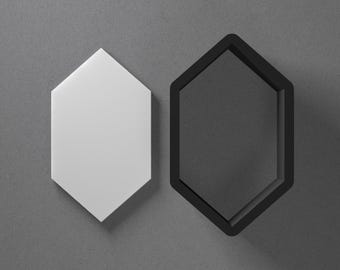 Tall Hexagon Ruby Jewel Polymer Clay Earring & Cookie Cutter, Pottery Tool