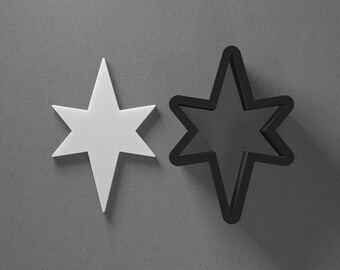 Elongated Star Shape Long Polymer Clay Earring & Cookie Cutter, Pottery Tool