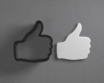 Thumbs Up Sign Symbol Polymer Clay Earring & Cookie Cutter, Pottery Tool
