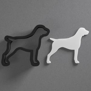 Cortador de biscoitos e brincos em argila polimérica com o desenho de um Pointer Alemão de Pelo Curto, ferramenta para cerâmica.