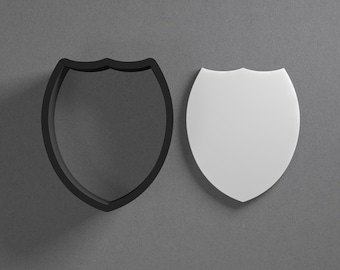 Badge Or Shield Polymer Clay Earring & Cookie Cutter, Pottery Tool
