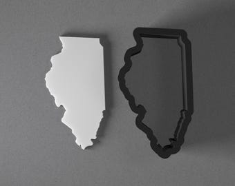 Illinois USA State Shape Polymer Clay Earring & Cookie Cutter, Pottery Tool