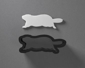 Running Groundhog Polymer Clay Earring & Cookie Cutter, Pottery Tool