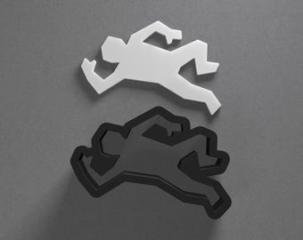 Crime Scene Dead Body Polymer Clay Earring & Cookie Cutter, Pottery Tool