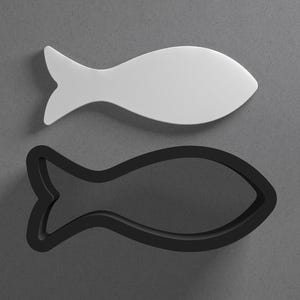 Orecchino in argilla polimerica a forma di pesce e tagliabiscotti, strumento per ceramica