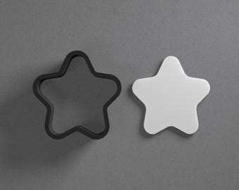Rounded Five Pointed Star Polymer Clay Earring & Cookie Cutter, Pottery Tool