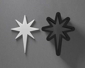 Christmas Betlehem Star Polymer Clay Earring & Cookie Cutter, Pottery Tool