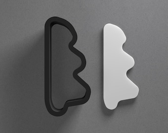 Wavy Organic Shape Boho Polymer Clay Earring & Cookie Cutter, Pottery Tool