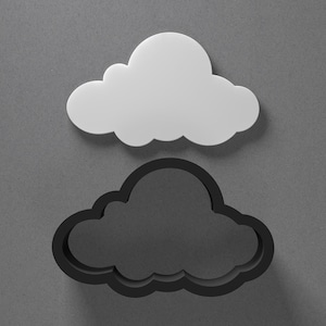 Örhänge och kakform i polymerlera, Puffy Cloud, keramikverktyg