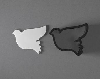 Flying Stylized Dove Bird Polymer Clay Earring & Cookie Cutter, Pottery Tool