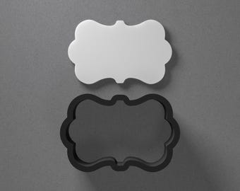 Ornate Plaque Polymer Clay Earring & Cookie Cutter, Pottery Tool