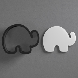 Pendiente de arcilla polimérica con forma de elefante estilizado y cortador de galletas, herramienta de cerámica