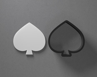 Spades Playing Card Suit Polymer Clay Earring & Cookie Cutter, Pottery Tool