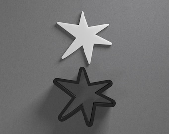 Whimsical Star Starburst Polymer Clay Earring & Cookie Cutter, Pottery Tool