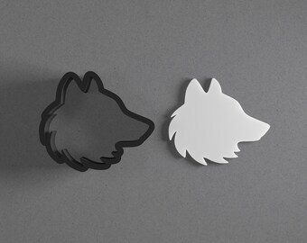 Wolf Head Face Silhouette Polymer Clay Earring & Cookie Cutter, Pottery Tool