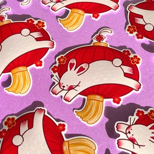 Year of the Rabbit Chinese Zodiac vinyl sticker | lunar new year, chinese new year, bunny sticker, kawaii, christmas gift, aesthetic, asian