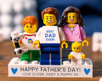 Father's Day LEGO® Brick Personalised Minifig Gift for Dad, Custom Family Keepsake Figures, Sentimental Gift for Best Daddy
