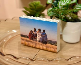 Petit bloc photo paysage en briques LEGO®, personnalisé, BLANC, bloc de construction, puzzle, cadeau, lui, anniversaire, anniversaire