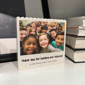 Teacher Gift LEGO® Brick Photo block, Personalised, Teaching Assistant, Teaching, End Of Term, School, Leaver, Gift, Head Teacher, Thank You