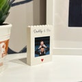 Personalised Daddy & Me LEGO® Brick Photo block, Gift for Dad, White, Building Block, Puzzle, Gift, Him, Dad, Father&#39;s Day, Grandad, Grandpa