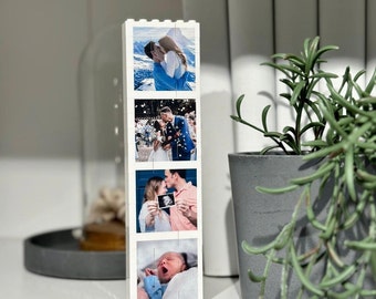 Personalised Photo Booth Style Block made from, LEGO® Bricks, Building Block, Puzzle, Gift, Him, Birthday, Fathers Day, Polaroid