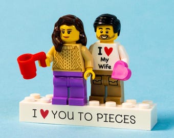 Couples Personalised LEGO® Brick Minifig Couple Gift: Custom Romantic Keepsake for Partners