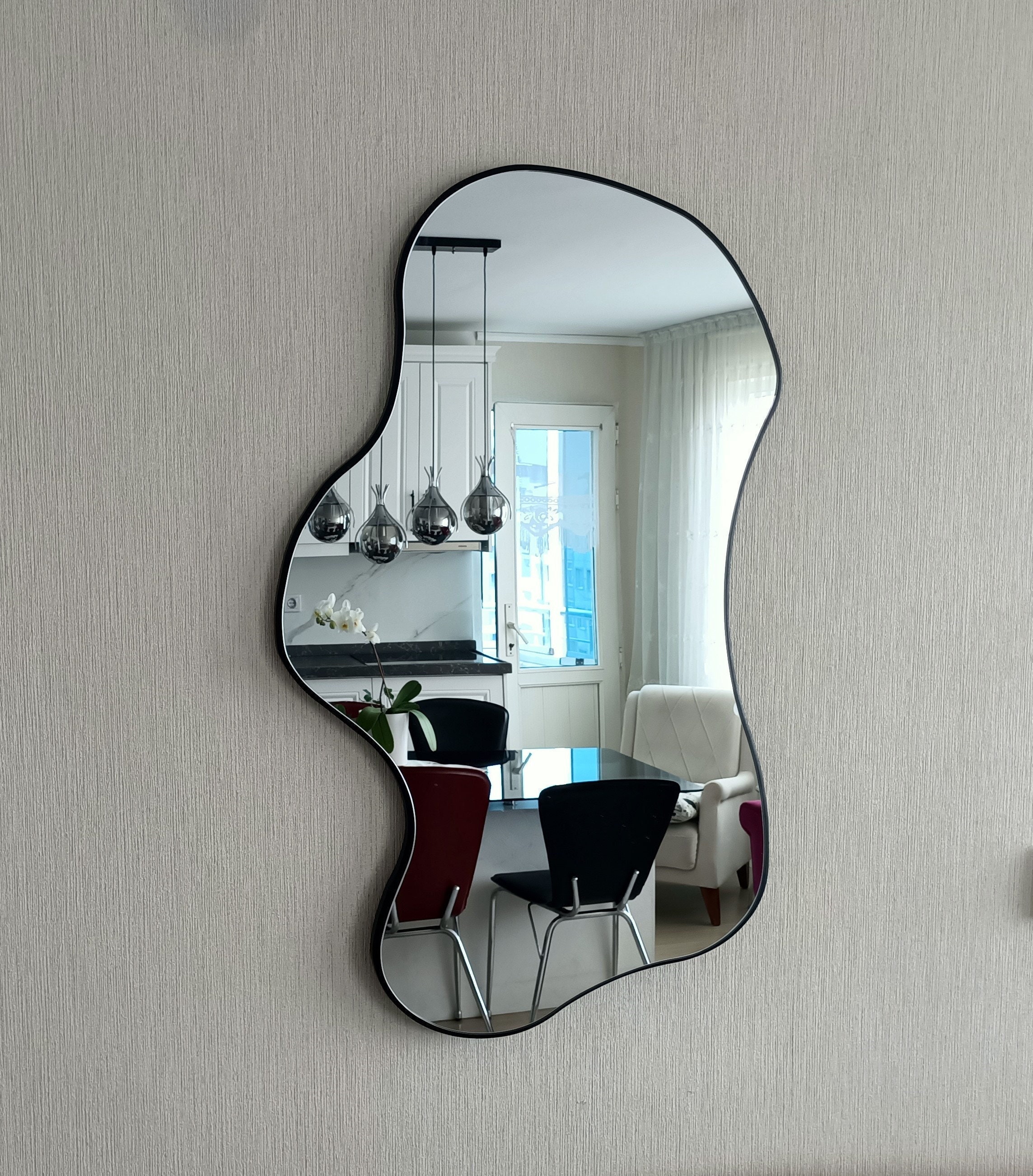  WallBeyond Asymmetrical Mirror, Irregular Wall Mirror for  Bathroom, Wall Mirrors Decorative for Bedroom Living Room Entryway Hall,  Unique Wall Mirror 25.5 H x 20 W