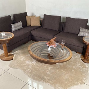 walnut natural coffee table oval ellipse matching end table