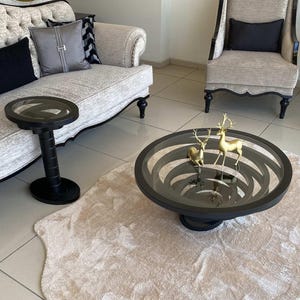 black modern coffee table set
