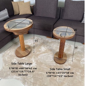 Ellipse Large Coffee Table for Living Room, Natural Walnut Coffee Table Modern Decorative Custom Design with Glass Top image 5