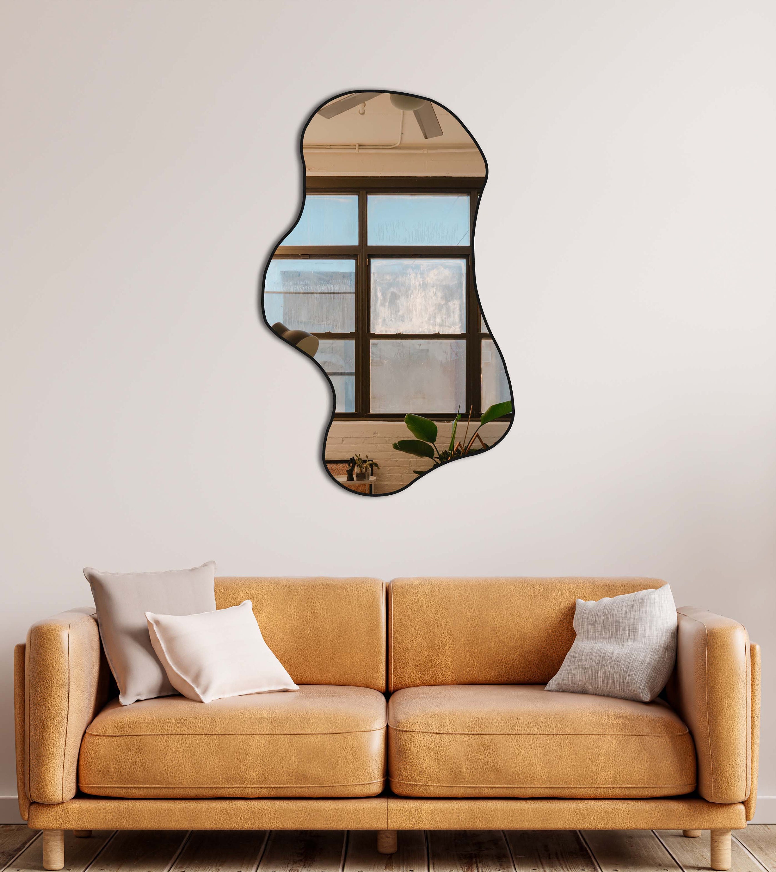  WallBeyond Asymmetrical Mirror, Irregular Wall Mirror for  Bathroom, Wall Mirrors Decorative for Bedroom Living Room Entryway Hall,  Unique Wall Mirror 25.5 H x 20 W