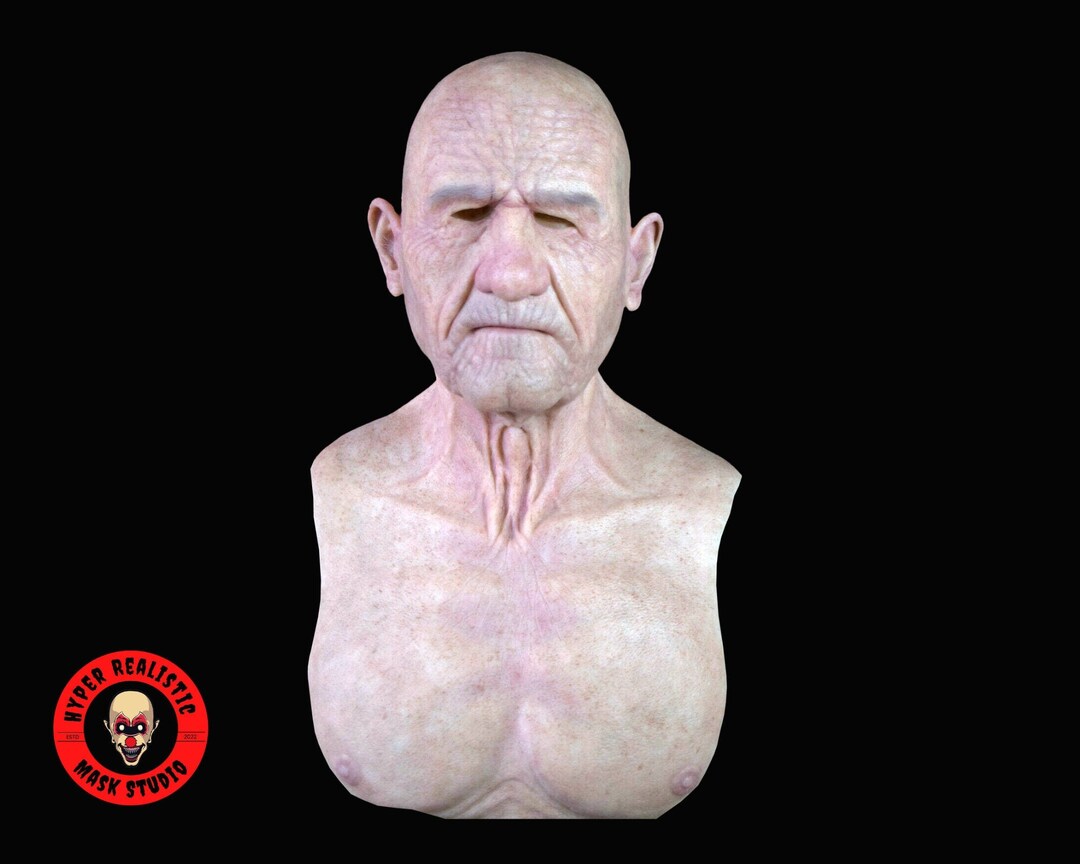 Hyper Mask, OLD MAN Mask, Silicone Prosthetic, Hyper Realistic Skin