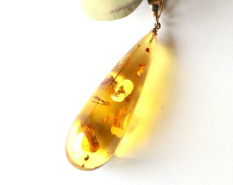 Pendentif en ambre de la Baltique naturelle bijoux en ambre bijoux en ambre doré bio pendentif en pierre précieuse pure nature pendentif en pierre précieuse cadeau ambre 6,9 g.