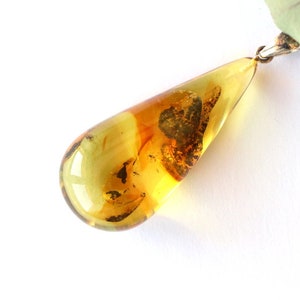 Baltic amber pendant with insects, pendant with small inclusions, amber with small flys, natural handmade baltic amber, organic drops amber