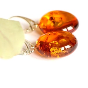 Dangle amber earrings, amber jewelry, round amber earrings, sterling silver clasp, natural Baltic amber,cognac amber earrings,round earrings image 8