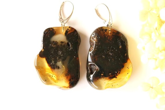 Baltic Amber Earrings Brown and Lemon Baltic Amber Earrings Brown and Lemon