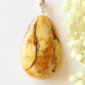 Super large orange amber pendant, natural Baltic amber pendant jewelry, long massive dark yellow amber pendant, genuine baltic amber stone