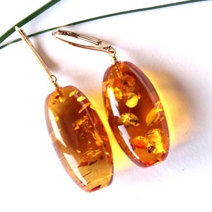 Exclusive orange amber earrings, natural baltic amber, gemstone jewelry, resin stone amber earrings, royal honey amber earrings for her,gift