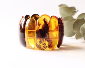 Lemon color Baltic amber bracelet, amber jewelry for her, fashion amber jewelry, handmade amber jewelry for adult, massive amber jewelry