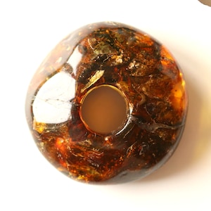Massive amber donut pendant, pendant with hole, amber jewelry, natural Baltic amber, big gemstone doughnut, massive amber doughnut pendant