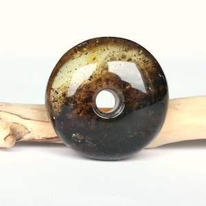 Baltic amber donut pendant, natural baltic amber, lemon amber stone, good luck charm amber, mineral amber stone, home decor stone amber