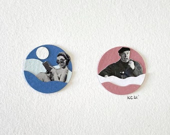 Analog and modern collage paper, unique and contemporary artwork
