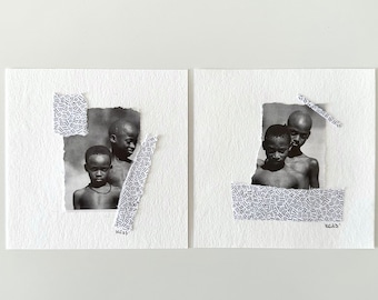 Set of two paper artworks for Black History