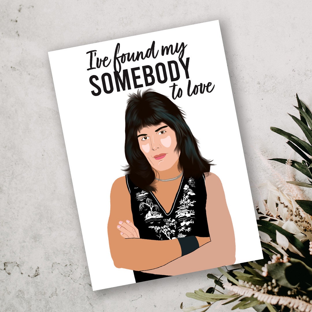 Queen Anniversary Card Somebody to Love Sad Time Card Co Pop Punk Band Card Etsy