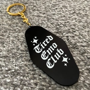 Llavero del Club Emo Cansado / Tarjeta Sad Time Co / Llavero Emo